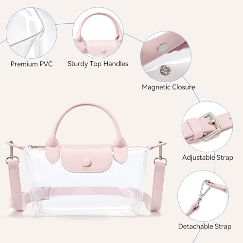 Image of BOSTANTEN Clear Bag for Stadium Approved Crossbody Purse Handbags for Concerts Sports Events