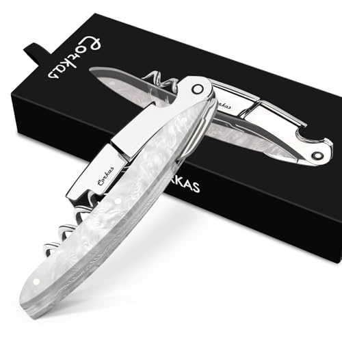 Wine Key - CORKAS Prestige Waiter Corkscrew with Moonstone Resin Handle