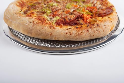 Image of Aluminium Pizza Tray Screen for Commercial Use, Baking Net, Oven Baking Tray Round Plates (8 INCH Set of 2)