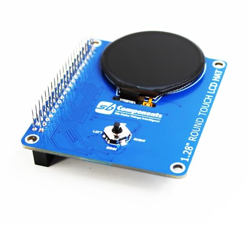 Image of sb components Round Touch LCD HAT for Raspberry Pi 4B /3B+ /3B /2B /B+ /A+ /Zero and Zero W, 1.28inch Display, 240x240 Resolution, 65K RGB Colours Touch Display Module for Raspberry Pi