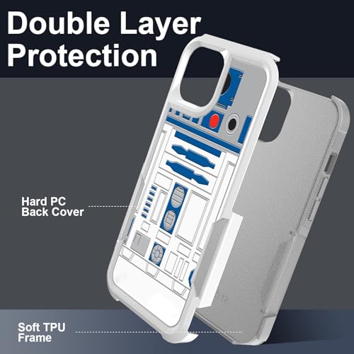 Candykisscase Case for iPhone 13, Robot Pattern Shock-Absorption Hard PC and Inner Silicone Hybrid Dual Layer Armor Defender Case for Apple iPhone 13 (6.1 inch) by Candykisscase - Used condition - Image 3