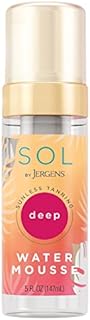 SOL by Jergens Deep Water Self Tanner Mousse, Water-based Sunless Tanner with Coconut Water, Tanning Water for Natural Looking Fake Tan, Dye-free, Tanning Active Derived from Natural Sugars, 5 Ounce