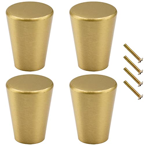 Imoden Circular Truncated Cone Shape Heavy Duty Solid Brass Cabinet Knobs Drawer Handle Dresser Pull Set Of 4 #TOP1
