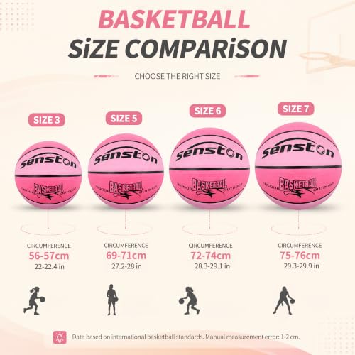 Image of Senston 28.5'' Outdoor Basketball Premium Grip with Pump for Men Women