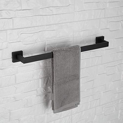 USHOWER Bathroom Hardware Set, Includes 24-Inch Bath Towel Bar, Durable SUS304 Stainless Steel, Matte Black, 5-Piece
