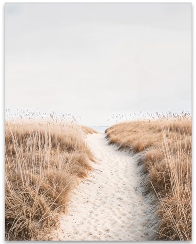 Sunrise at the Dunes - 11x14 Unframed Poster - Moody Overcast Beach Scene Photography for Beach House & Vacation Home Decor, Coastal Landscape Sand Dunes Picture - For Living Room & Nature Enthusiasts