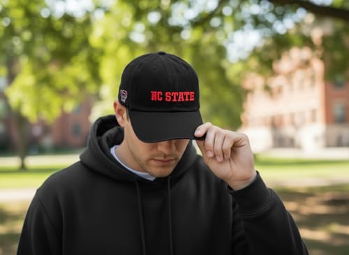 Gorra negra bordada ajustable con cierre de tela miniatura 5