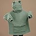 Blekii Women's/Girl's Cute Frog Hoodie Pullover Zipper Mouth Hooded Sweatshirt with Large Front Pocket