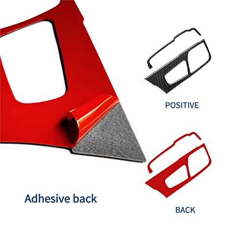 SUNJIKA Compatible with Carbon Fiber Gear Shift Box Button Panel Cover Trim Sticker Interior Accessories for BMW 5 Series G30 G38 525i 530i 540i 2018 2019 2020 2021 2022 2023 Black 2PCS