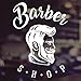 Wall4stickers Barbiers Boutique Messieurs Salon Signe en Vinyle Coiffeurs Cheveux Fenêtre Lettrage Autocollant en Verre Signe De Fenêtre Autocollant en Vinyle Graphiques Café Magasin