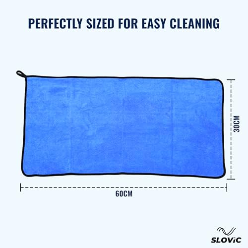 Image of SLOVIC Microfiber Cleaning Cloth [30 x 60 CM] | Multipurpose 500 GSM Micro Fiber Cloth for Car Cleaning Both for Interior & Exterior