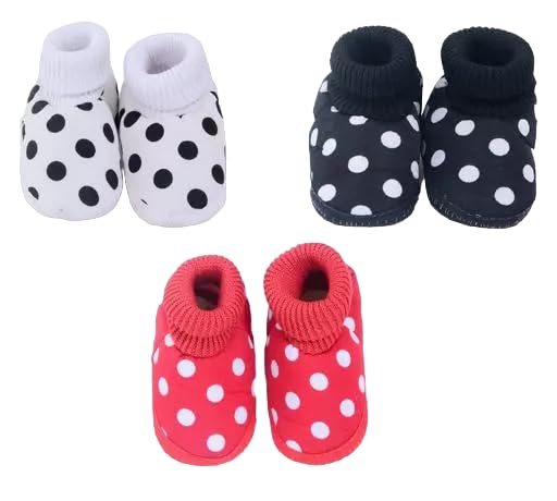 Advik Unisex Newborn Baby Dot Booties First Walking Shoes Sandals with Anti Slip Sole Footwear 0-12 Months (Set of 3) Black, Red, White (0_Months) (B0BR1CQYBS) Amazon Price History, Amazon Price Tracker