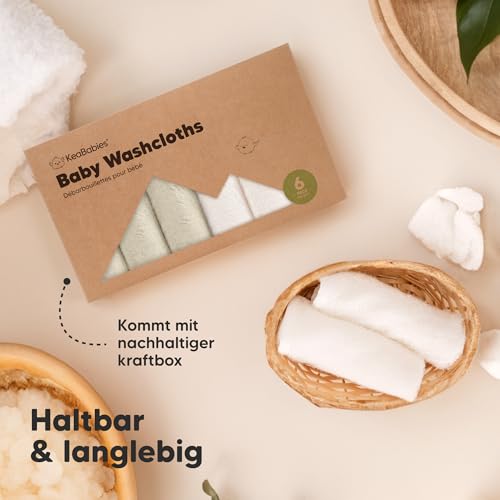 6-Pack Babywaschlappen für Babys, Kinder, Weiche Absorbierende(White/Stone) – Ansicht 7