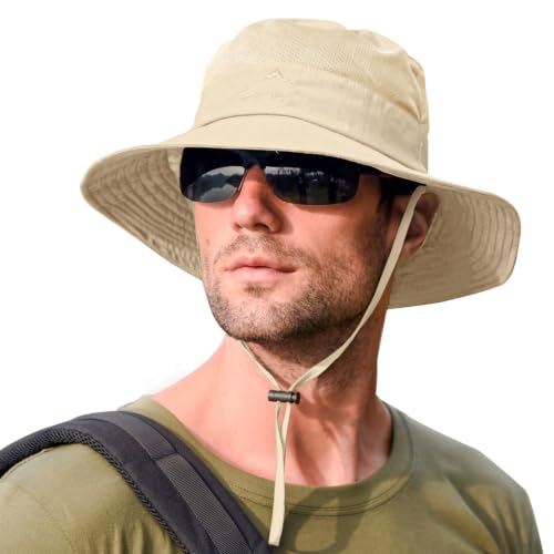 Image of Sun Hats for Men Women Fishing Hat UPF 50+ Breathable Wide Brim Summer UV Protection Hat