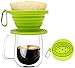 Wolecok Silicone Collapsible Coffee Filter, Camping Coffee Dripper Cone, Pour over Coffee Maker green
