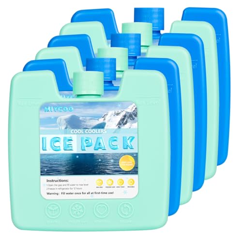 MIYCOO Ice Packs Reusable for Cooler - 6 Pack Long-Lasting