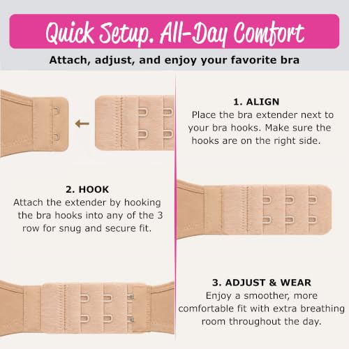 Image of Fashion First Aid Brah! Extenders (3-Pack) - Adds Security, Breathing Room to Tight Bras - Soft Microfiber Bra Extender Pack