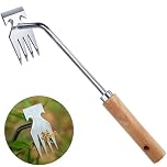Orelex Weed Puller, Professional Weeding Tool with Rustproof Stainless Steel & Wooden Handle for Garden, Lawn and Weed Removal, Versatile Garden Tool for Gardening, Loosening, Transplanting