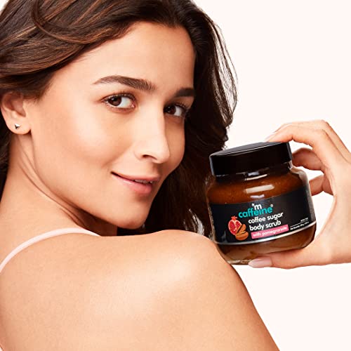 mCaffeine Coffee Sugar Body Scrub with Pomegranate for Gentle Exfoliation & Smoothening | Reduces Dead Skin, Tan & Scars | Fresh Pomegranate Aroma... - Image 3