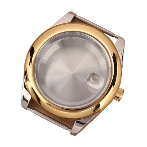36mm/39mm �����I�C�X�^�[�E�H�b�`�P�[�X �T�t�@�C�A�K���X�t�� - �h�� NH35 NH36 NH38 4R36-8215 ���[�u�����g�p(Silver Gold 2,39mm Miyota8215)
