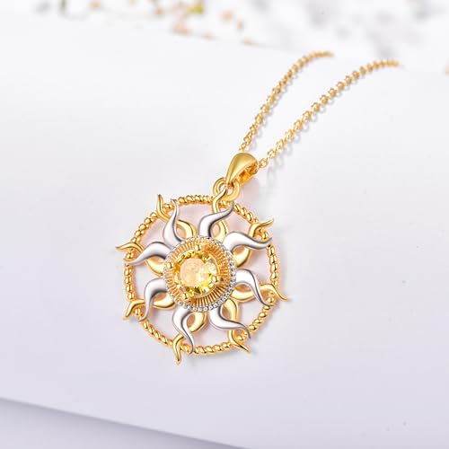 Dreamboat Sterling Silver Gold Sun Necklace for Women Sunburst Necklace Sun Pendant Apollo Celestial Sun Jewelry Gifts2