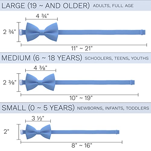 Light Blue Bow Tie For Boys Cute Light Blue Bowtie For Youth Expands Our Color Line - Sky Deep Navy Blue Bowties Men's And Electric Royal Blue Costume Bowties - Shop Bow Tie House (Medium, Light Blue) #TOP3