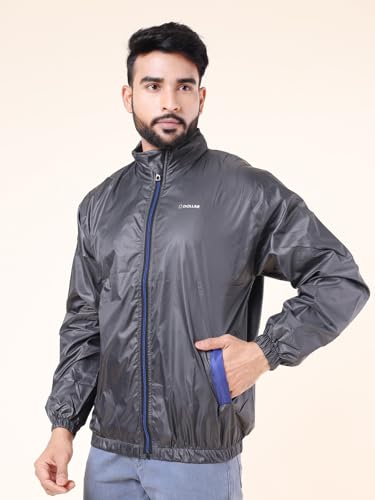 Image of Dollar Men's Polyester Solid Windcheater Jacket With Side Pockets