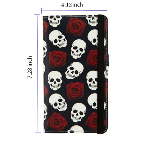 Image of checkbook cover,Checkbook Cover for Duplicate Checks,RFID Checkbook Register Cute Wallet women Men Credit Card Holder (Skull)