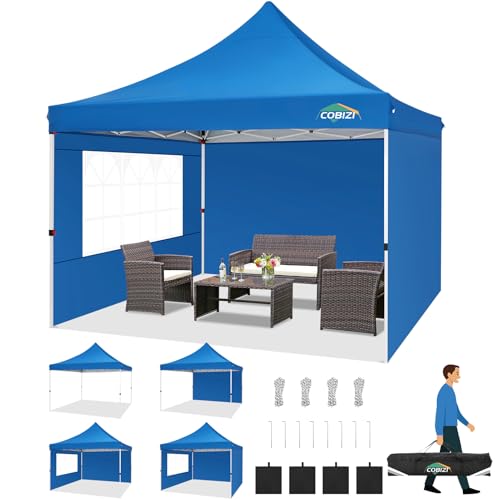 COBIZI Canopy 10x10 Pop Up Canopy Tent with 3 Sidewalls,