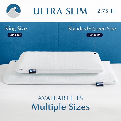 Bluewave Bedding UNKNOWN Ultra Slim Gel Memory Foam Pillow For Stomach And Back Sleepers - Thin thumb #3