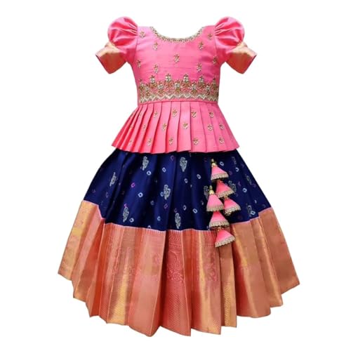 Image of Wommaniya Impex Girls Lehenga Choli Ethnic Wear Embroidered Lehenga Choli