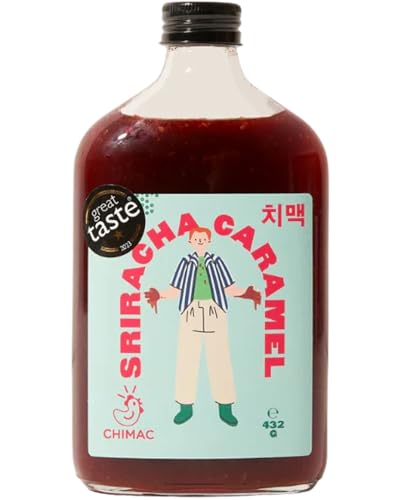 Chimac Sriracha Caramel Sauce, 432g, Sweet & Spicy Syrup, Vegan
