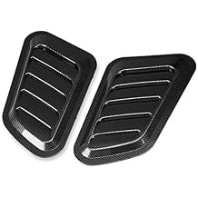 Lirun Universal Pair Car Front Hood Bonnet Side Trim Scoop Vents For Car SUV, Carbon Fiber Look