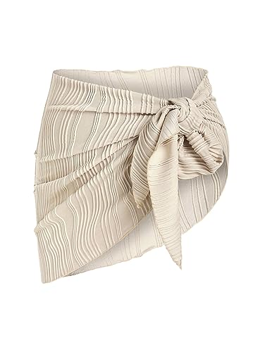 Image of ZAFUL Women's Sarong Coverups Beach Wrap Sheer Bikini Cover Up Mini Skirt | Wraps Swimwear, Cover Ups for Swimwear, Multi-Wear, Texture, Floral