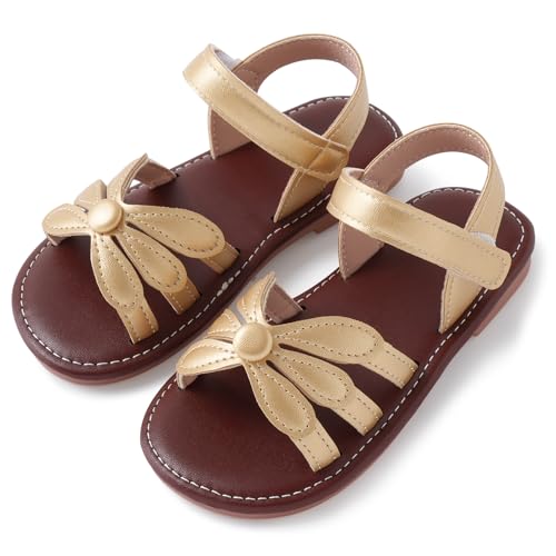 Happy Cherry Sandales pour Petites Filles Sandale d'été Chaussures Plates en cuir PU Enfant Fille Extérieur EU 30