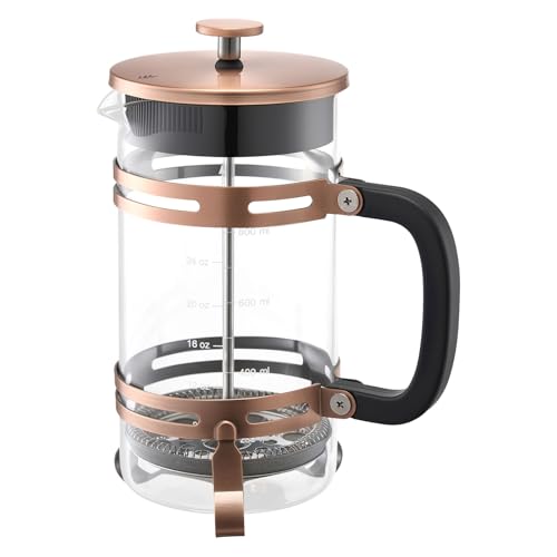 VEVOR French Press Coffee Maker, 34 Ounce 1 Liter Borosilicate Glass Coffee Press Tea Maker with Stainless Steel Filter, Large Glass French Presses Cold Brew for Camping Travel Home Kitchen, Copper by VEVOR - Image 3
