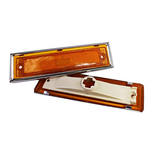 A-Team Performance - Front Side Marker Light Lens Set - Compatible With 81-91 Chevrolet C10 C20 C30 Gmc C1500 C2500 Amber #TOP5