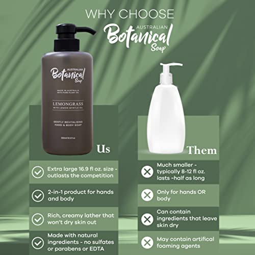 Australian Botanical Soap, Liquid Hand And Body Pure Plant Oil Castile Soap, Lemongrass With Lemon Myrtle Oil, 16.9 Fl Oz. #TOP1