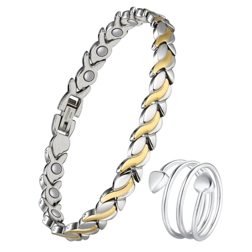 Jeracol Magnetic Bracelets for Women & Copper Ring