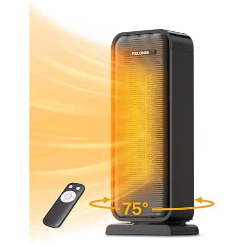 PELONIS Elektrische Heizung, 2000 W energieeffiziente, raumsparende Raumheizung, tragbare Keramik Heizlüfter, 2 Einstellungen Thermostat, 12-Stunden-Timer, Kipp- und Überhitzungsschutz, Turmheizung