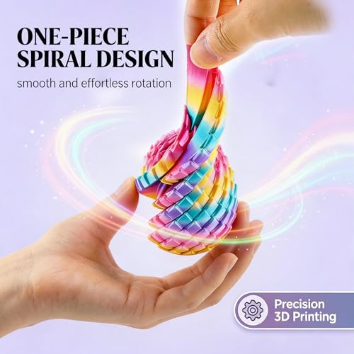 Twisty Fidget Egg Super Smooth 3D Printed Dragon Egg for Stress Relief Gifts,Funny Slippery Egg Fidget Toy,Easter Basket Stuffers for Kids & Adults Desk Decor,Satisfying Twist&Snap Transformable Egg - Image 2