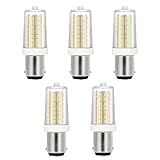 Cheopha Sewing Machine Light Bulb Bayonet, BA15D LED SBC B15, 4W Replace 15W 25W 35W Tungsten Halogen Bulb,110V-130V, Small Bayonet Base, 6000K Cool White for Sewing, Table Lamp, Wall Light Pack of 5