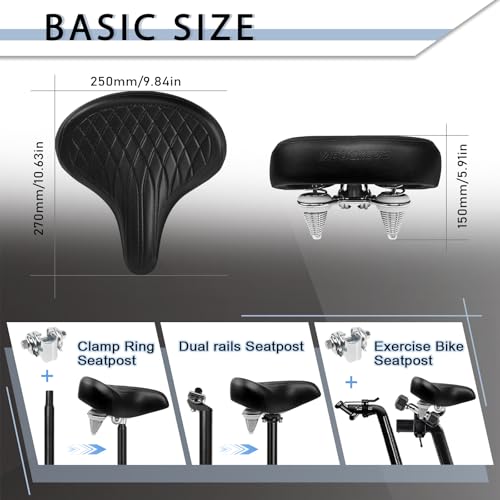 BUCKLOS Comfort Wide Bike Seat
