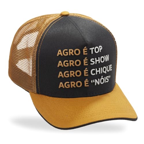 Boné Agro É Nóis Preto Trucker Agro É Chique Agro É Show