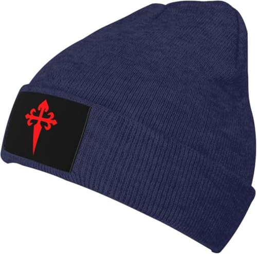 Cruz De Santiago Mujer Hombre Gorro De Punto Deportivo Gorro Invierno Cálido Gorros con Vuelta para Correr Clima Frío Esquí