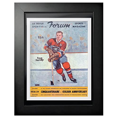 Montreal Canadiens Program Cover - Forum Sports Magazine Doug Harvey 1958 12x16