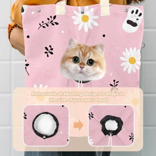 Bolsa para mascotas Show Head antiestrés con apertura de lona y huellas de gato 4