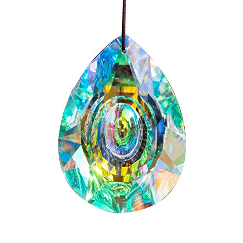 HDCRYSTALGIFTS 1 lámpara de colores Prismas piezas de araña de cristal colgante de 76 mm Cover