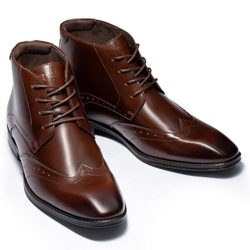 Holy dove Mens Dress Boots,Premium Leather Oxfords,Formal Lace-Up Business Boots for Men‌‌3