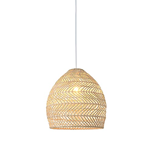 Plafond Chandelier E27 35cm en rotin tissé main pour salle à manger